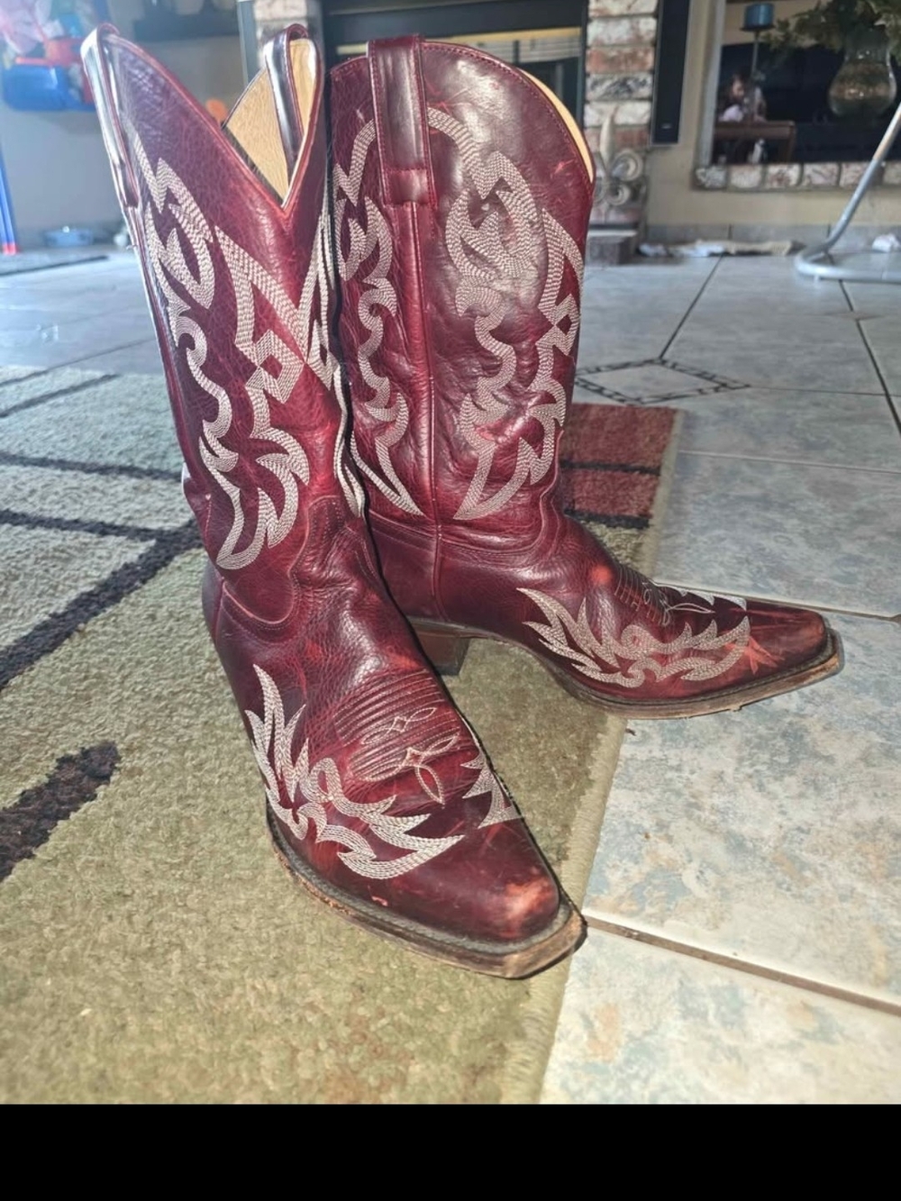 Shyanne Burgundy Western Embroidered Heeled Boots